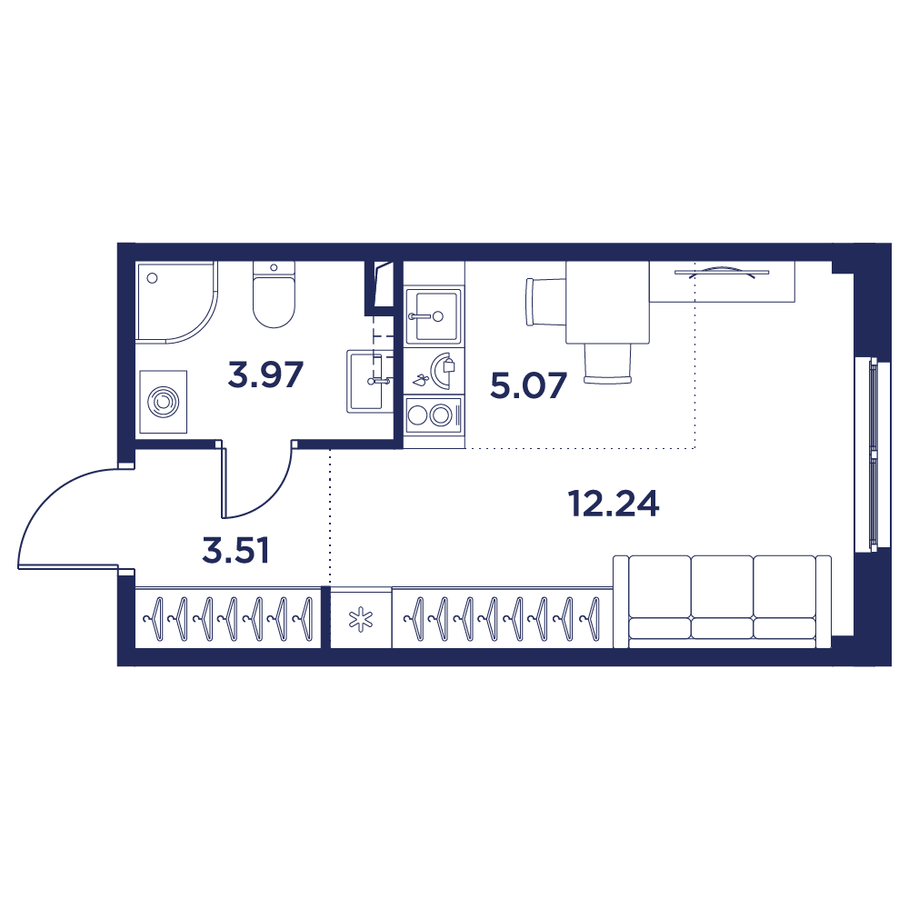 Планировка Студия 6