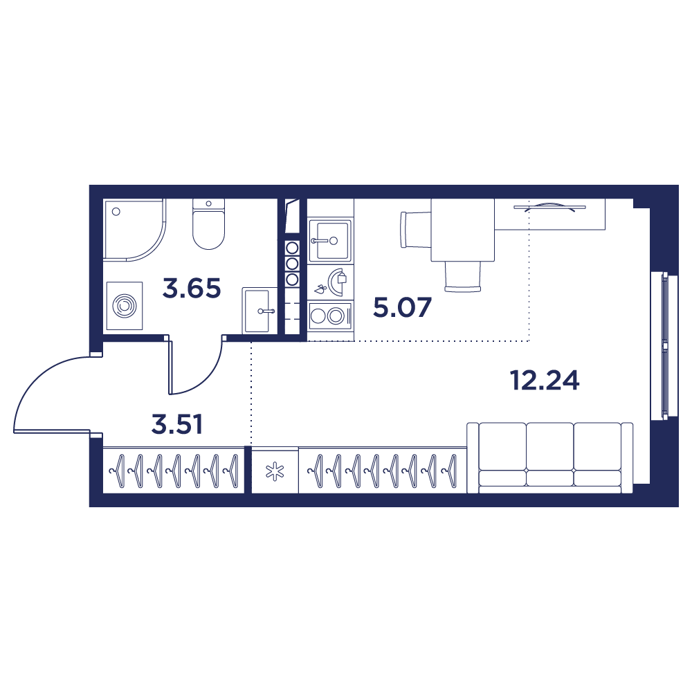 Планировка Студия 6