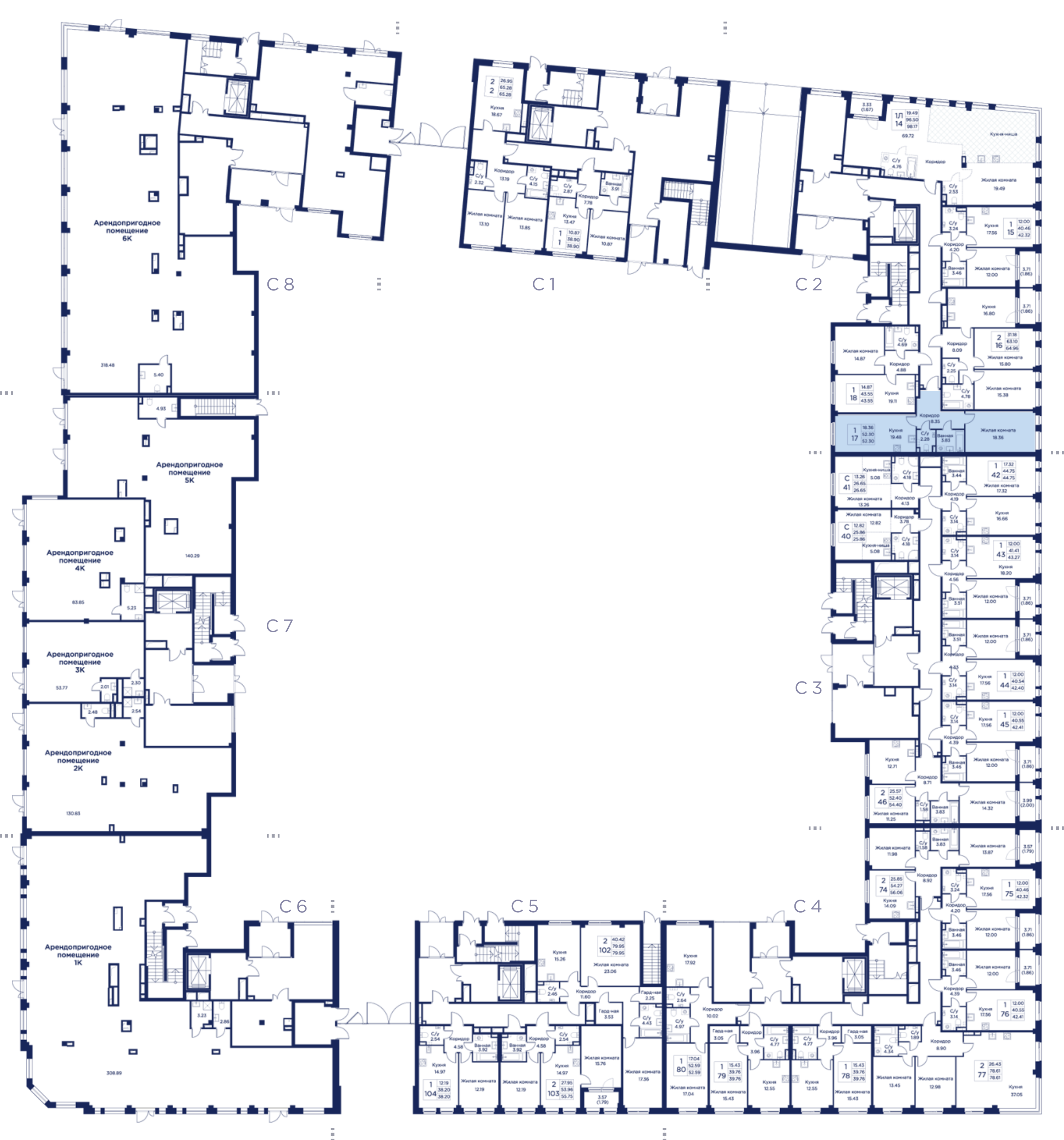 1-комнатная квартира, 52.3 кв.м, Кронфорт, изображение-3