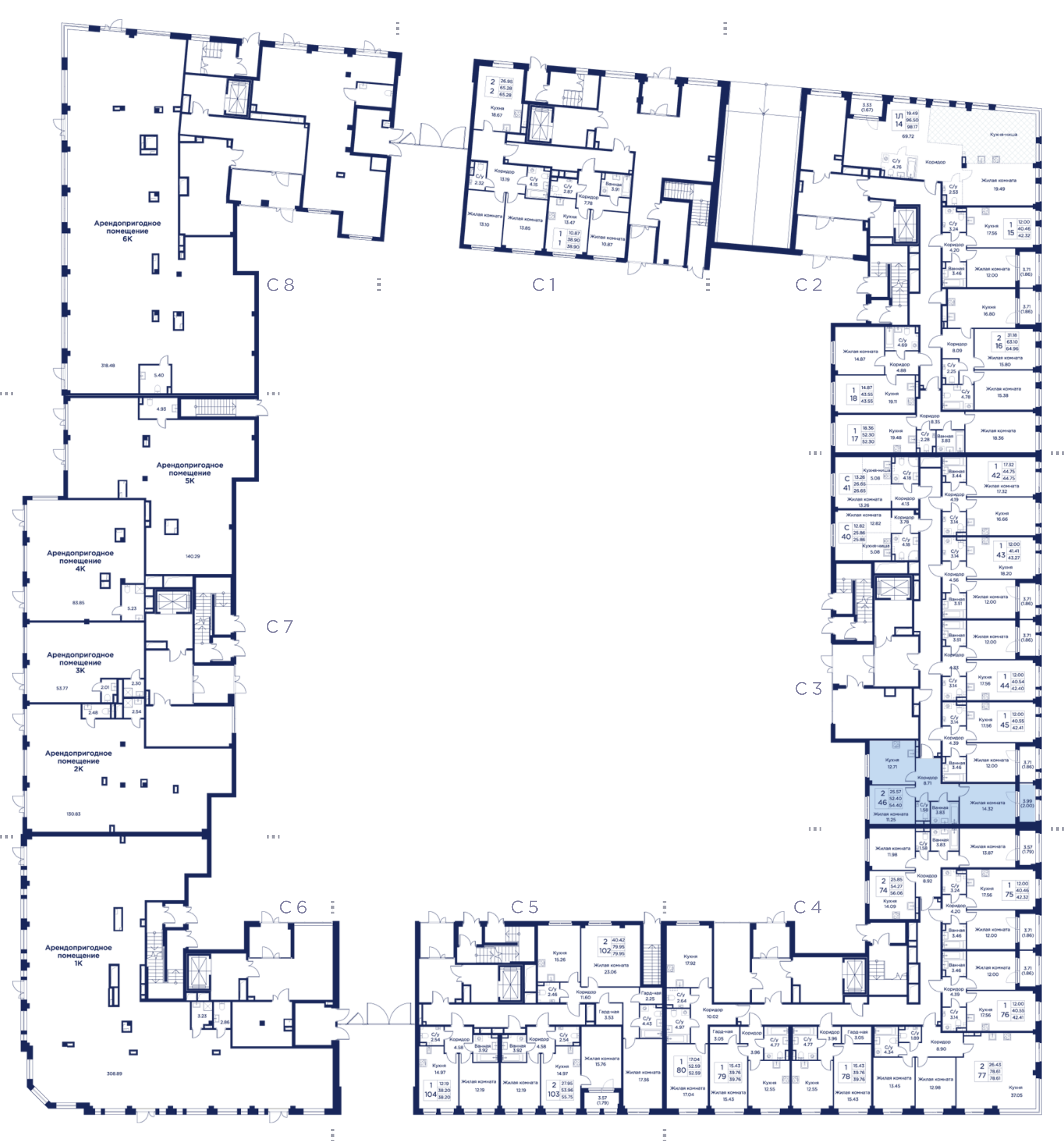 2-комнатная квартира, 54.4 кв.м, Кронфорт, изображение-3