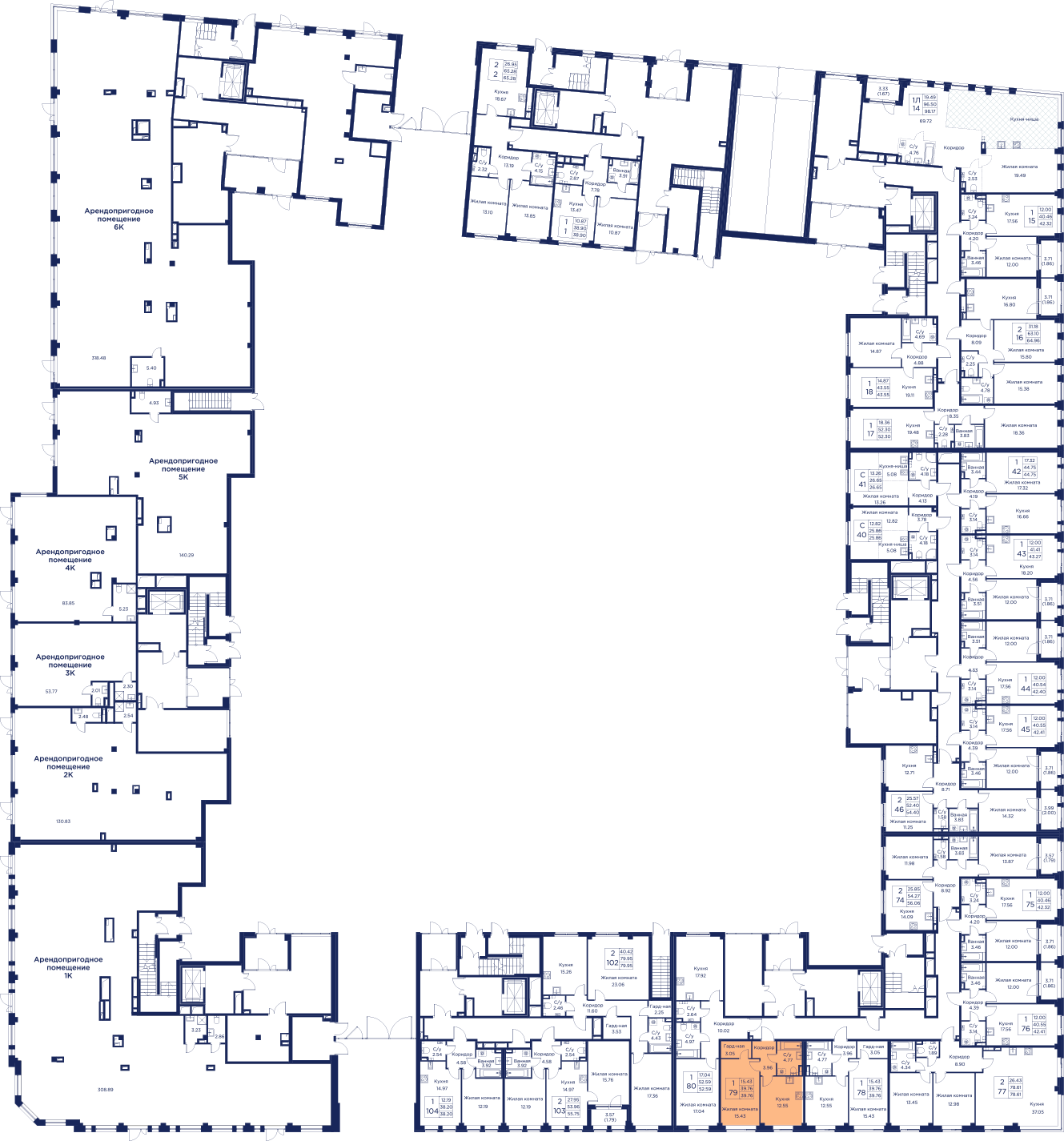 Планировка 1-комн. 7